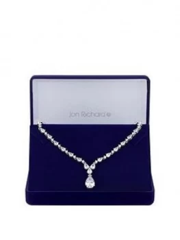Image of Jon Richard Jon Richard Cubic Zirconia Crystal Pear Y Drop Necklace