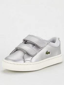 Image of Lacoste Infant Girls Straightset 319 Trainers - Silver