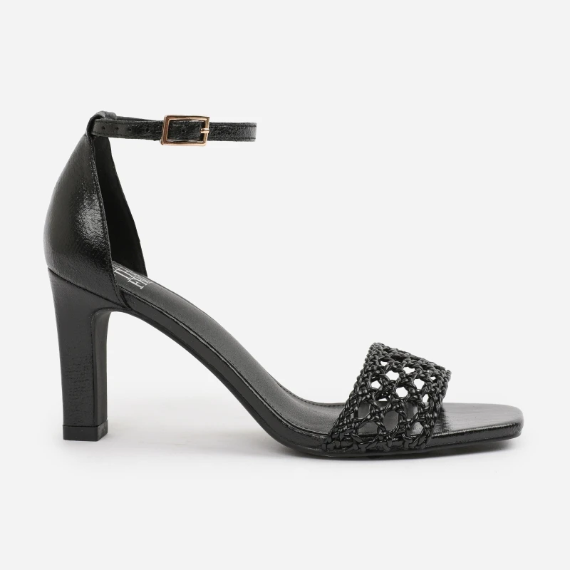 Image of Wheres That From Wheres That From Black PU Naia Braided Strappy Bl Black 7