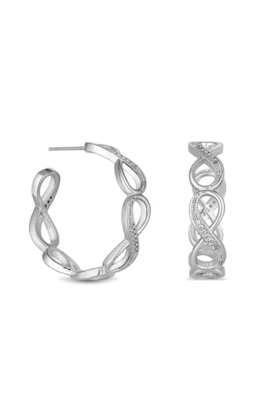 Image of Rhodium Plated Infinity Hoop Earrings