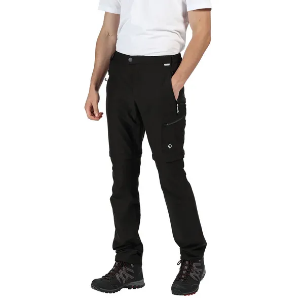 Image of Regatta Mens Highton Zip Off Polyamide Walking Trouser Short 34 - Waist 34' (86cm), Inside Leg 31' BLACK REG164-800-34R