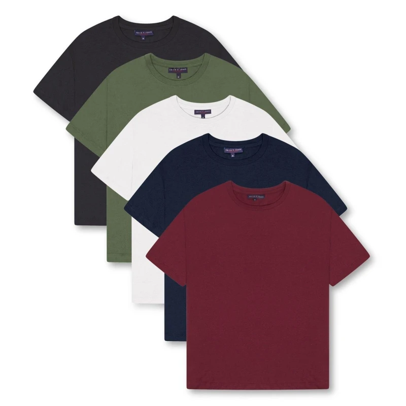 Image of Smith and Jones & Jones Chillout 5 Pack Tee - Multi Multi L