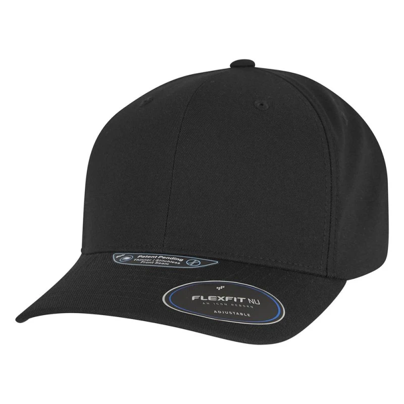 Image of Flexfit Mens NU Snapback Baseball Cap in Black Male One Size