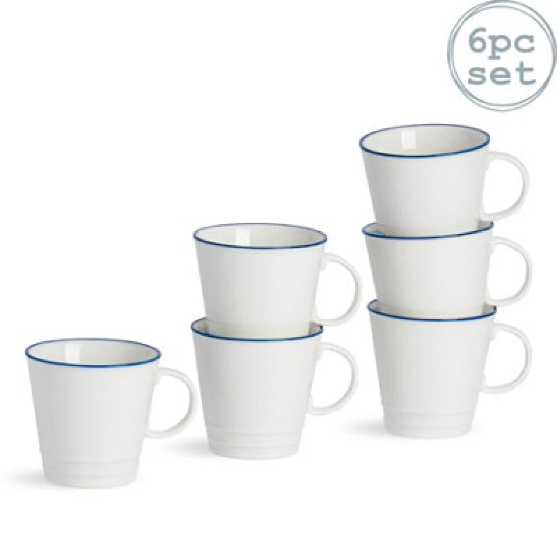 Image of Nicola Spring White Farmhouse Espresso Cups - 90ml - Pack of 6 White