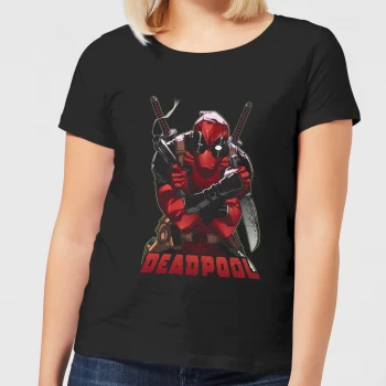 Image of Marvel Deadpool Ready For Action Womens T-Shirt - Black - 3XL - Black