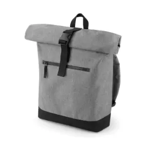 Image of Bagbase Roll-Top Backpack / Rucksack / Bag (12 Litres) (Pack of 2) (One Size) (Grey Marl/Black)