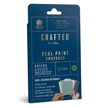 Image of CRAFTED by Crown 100% Accurate Pure Paint Testers Green & Blue Colour Families 8 Pack