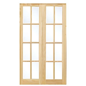 Image of Wickes Newland Internal French Doors Pine Glazed 8 Lite 1981 x 1168mm