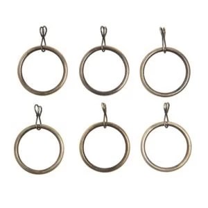 Image of Colours Traditional Metal Curtain ring Dia25mm Pack of 6