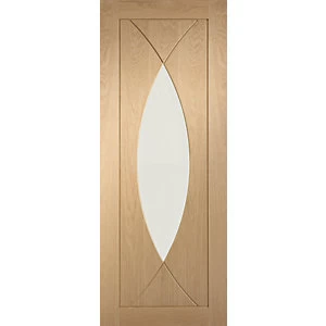 Image of XL Joinery Pesaro Glazed Oak Patterned Internal Door - 1981 x 838mm