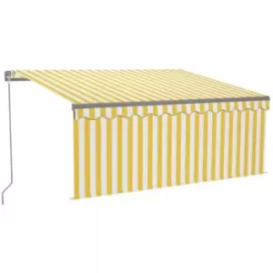 Image of Vidaxl - Manual Retractable Awning with Blind&LED 3x2.5m Yellow&White Yellow