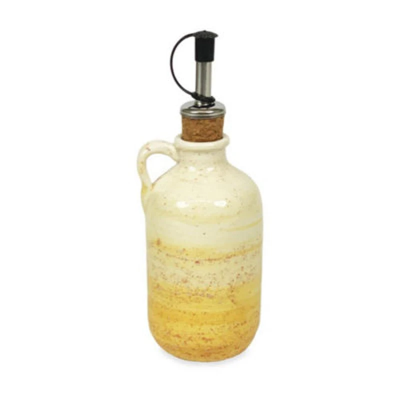 Image of Verano Spanish Ceramics Pastel Beach Hand Painted Kitchen Dining Table Oil Drizzler Orange 250Ml