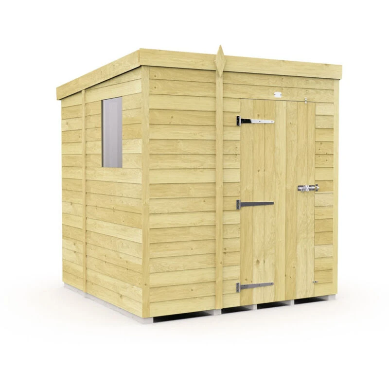 Image of Flat Pack Sheds DIY Sheds 5 x 6 Pent Shed, Brown 5X6PFF