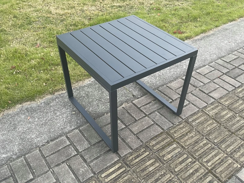 Image of Fimous Aluminium Outdoor Garden Side Table Patio Coffee table Tea Table for Balcony, Terrace, Swimming Pool Dark Grey Dark Grey Unisex