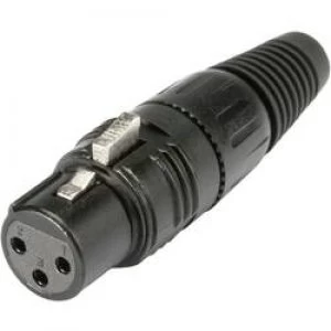 Image of XLR connector Socket straight Number of pins 3 Black Hicon HI X3FT