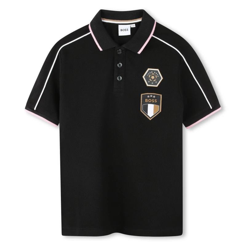 Image of Boss Kids Logo Polo Shirt for Juniors Black 09B male 4Y