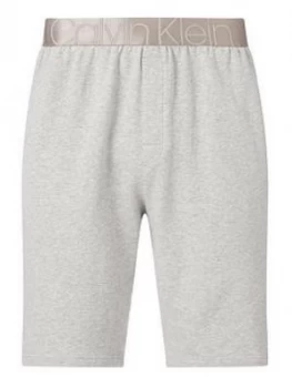 Image of Calvin Klein Silver Waistband Lounge Shorts - Grey Heather, Size L, Men