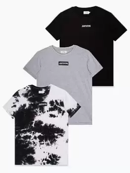 Image of Hype MENS BLOCK T-SHIRT 3 PACK, Grey, Size S, Men