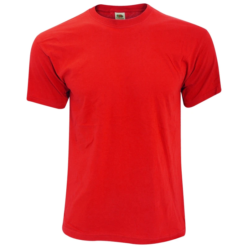 Image of Fruit Of The Loom Fruit of the Loom Men Original T-Shirt in Red Size: Small Red S Male 5055747632194