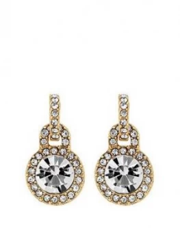 Image of Mood Gold Plated Crystal Door Knocker Stud Earrings