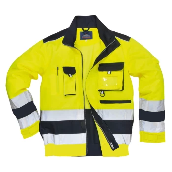Image of Portwest Lille Hi Vis Jacket Yellow / Navy XL