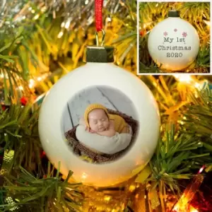 Image of Personalised First Christmas Photo Bauble, none