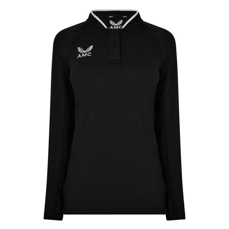 Image of Castore Long Sleeve Polo Top Womens - Black 8