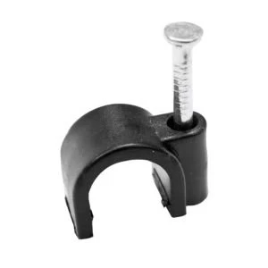 Image of BQ Black 6mm Round Cable Clips Pack of 20