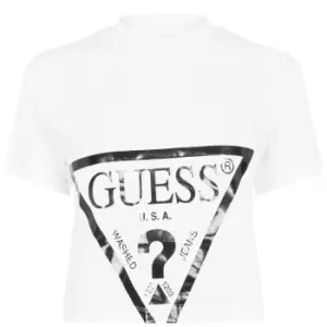 Image of Guess Cropped T-Shirt - White