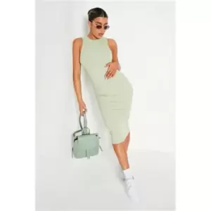 Image of I Saw It First Sage Ribbed Racer Bodycon Midi Dress - Green