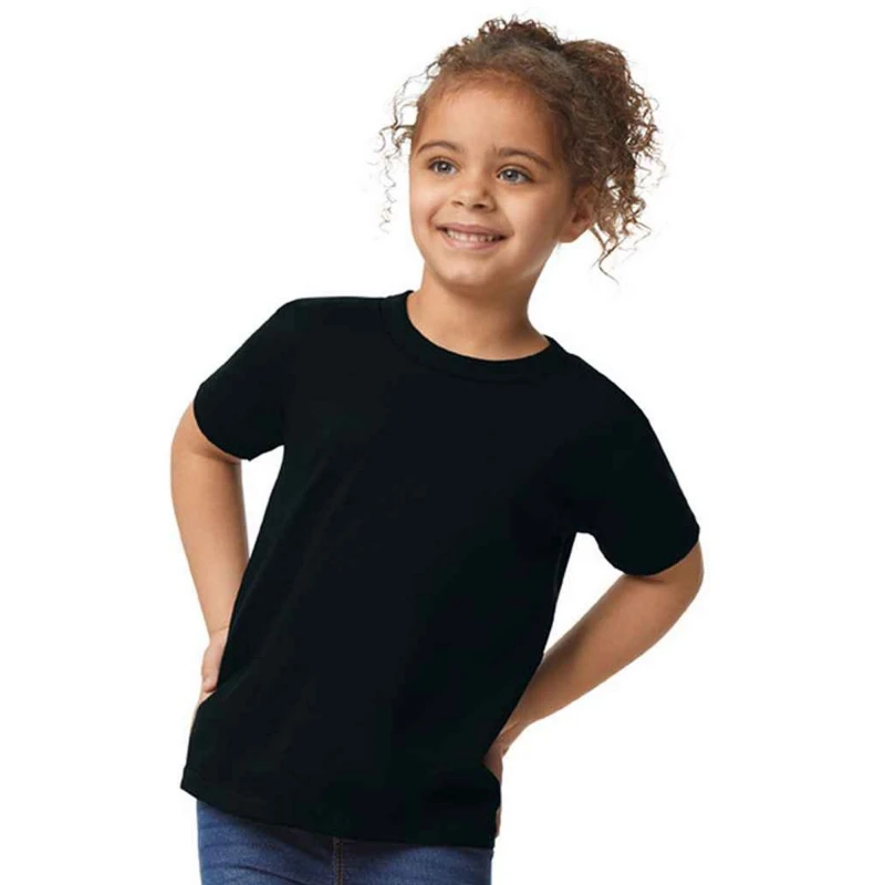 Image of Gildan Plain Cotton Heavy T-Shirt in Black Size: 2 Years Black Unisex 2 Years