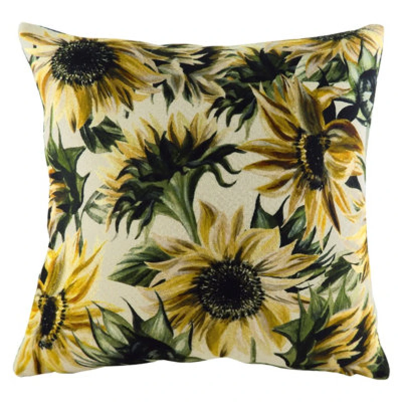 Image of Evans Lichfield Elwood Sunflower Hand-Painted Printed Cushion Multi