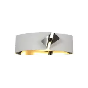 Image of Wall Lamp, 1 x 10W LED, 3000K, 700lm, Sand White, Polished Chrome - Luminosa Lighting