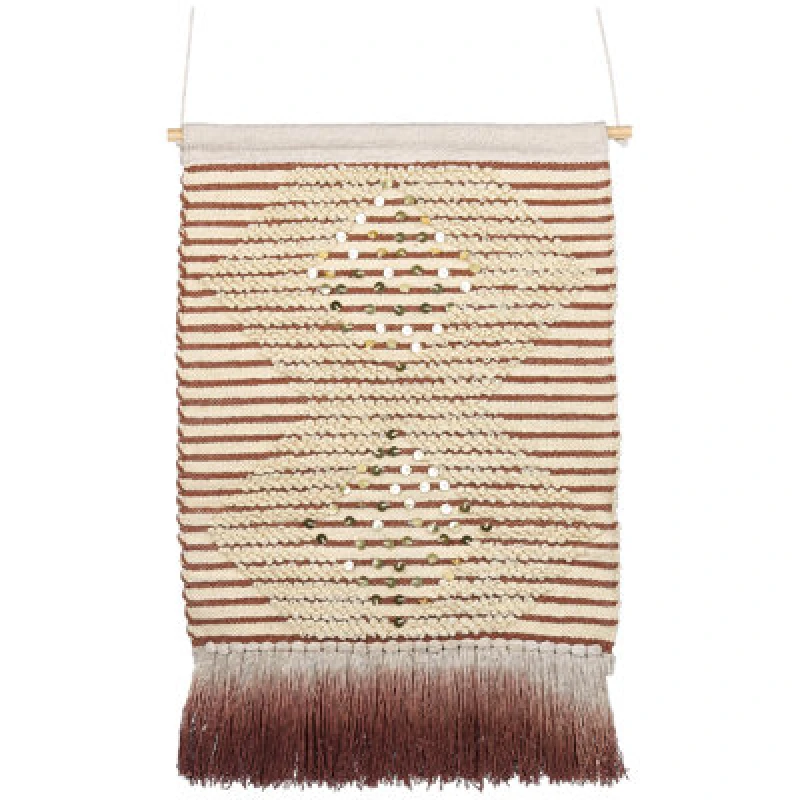 Image of Beliani Fabric Wall Hanging Sabo Cotton 75cm Beige