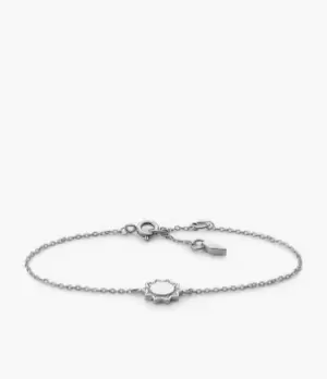 Image of Fossil Women Elliott You Are My Sunshine Silver-Tone Sterling Silver Chain Bracelet