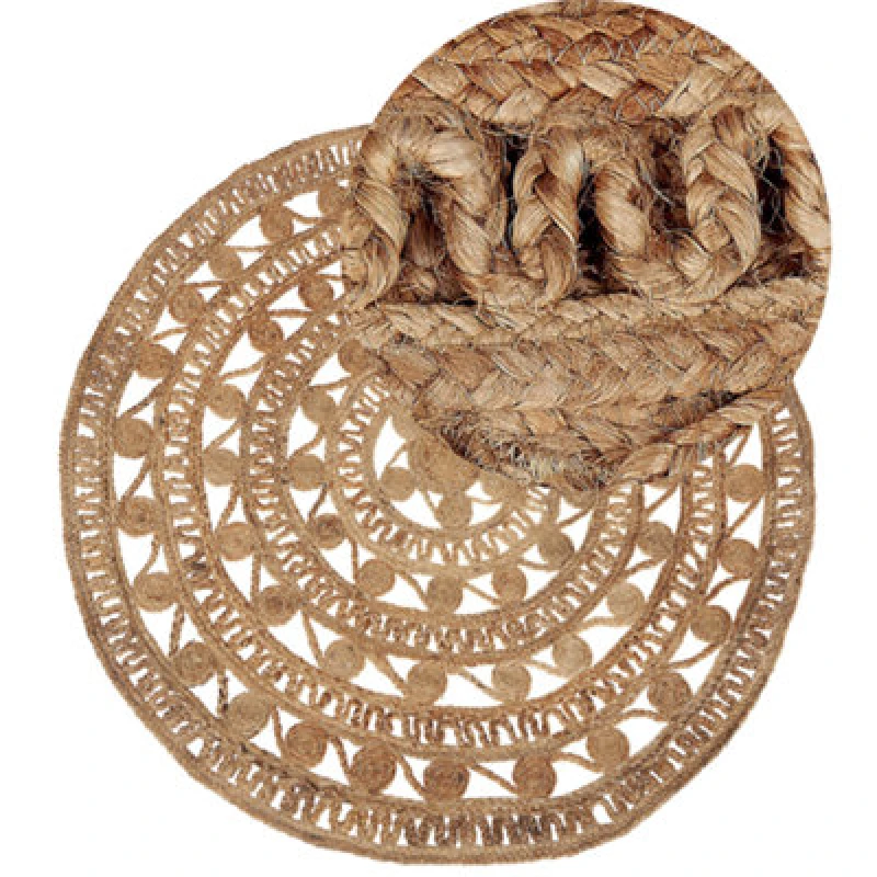 Image of Beliani Boho Rug Kerer Beige 140 Cm Jute