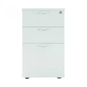 Image of Jemini White 3 Drawer Under-Desk Pedestal W404 x D500 x H690mm KF78664