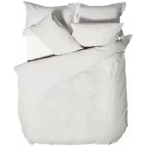 Image of Linen House Manisha Tufted Duvet Cover Set (King) (White) - White