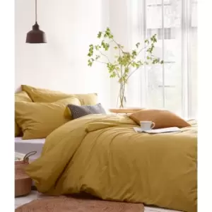 Image of The Linen Yard Stonehouse Duvet Cover Set (King) (Ochre Yellow)