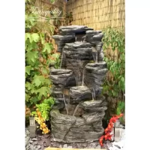 Image of 8 Fall Slate Stone Fall Solar Powered Water Feature