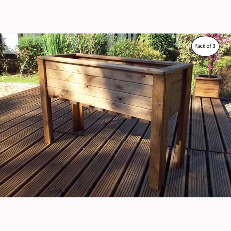 Image of Charles Taylor Multi Pack of 3 - Large Wiltshire (Raised) Trough - L41 x W109 x H72 in Light Brown Light Brown Unisex