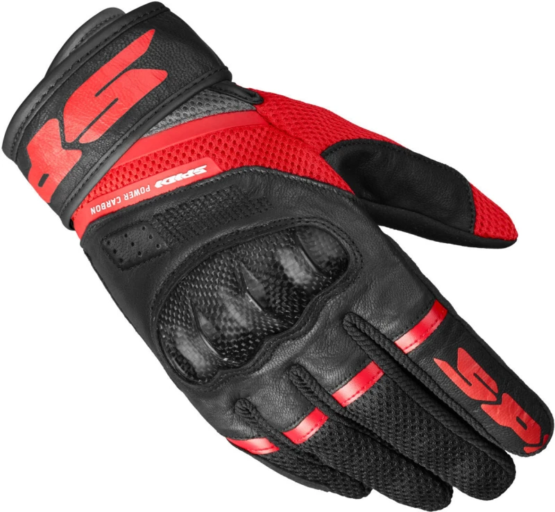 Image of Spidi Power Carbon Lady Gloves Red Size XS