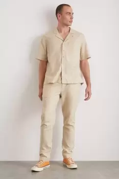 Image of Light Sand Linen Trousers