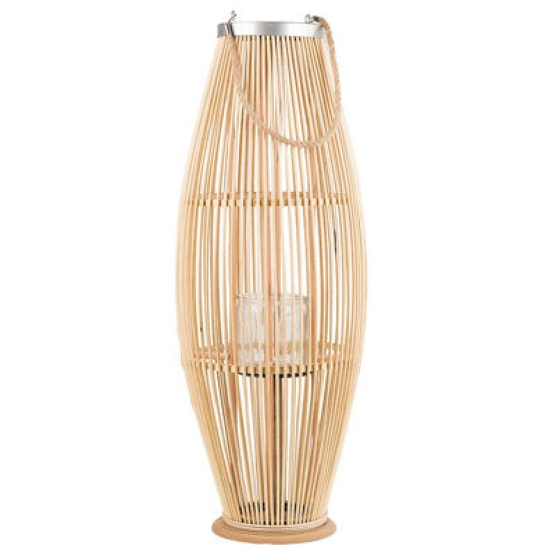 Image of Beliani Garden Lantern Lantern Tahiti Bamboo Wood 84cm Natural
