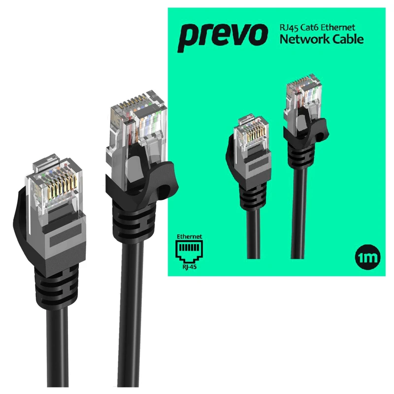 Image of PREVO CAT6-BLK-1M networking cable Black