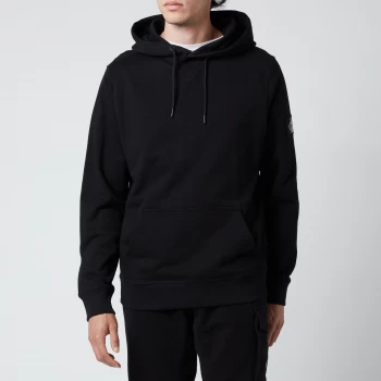 Image of Calvin Klein Jeans Mens Organic Cotton Badge Hoodie - Black - M