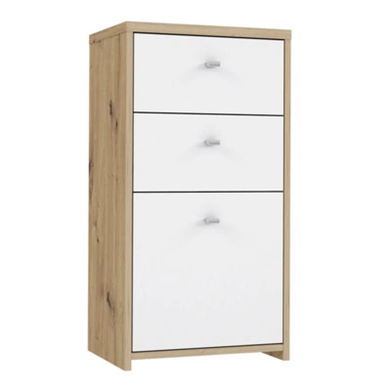 Image of Furniture To Go Best Chest Storage Cabinet 2 Drawers 1 Door In Artisan Oak/white