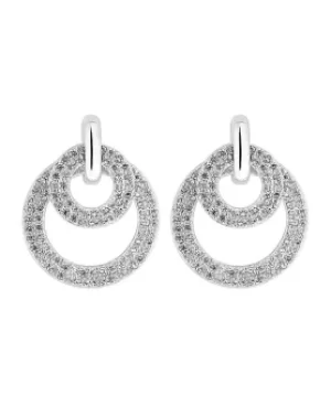 Image of Simply Silver Double Ring Drop Earring
