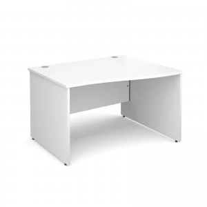 Image of Maestro 25 PL Right Hand Wave Desk 1200mm - White Panel Leg Design
