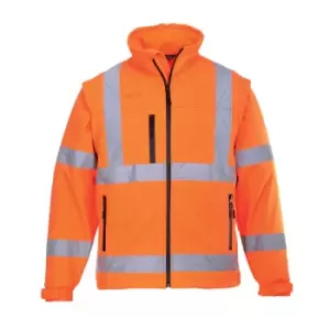 Image of Portwest 2 in 1 Waterproof Hi Vis Softshell Jacket Orange XS